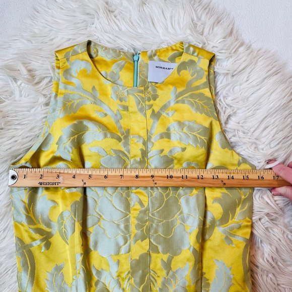 Normandy Monroe Womens Yellow Floral Sleeveless Crewneck Sheath Dress Size 4 - Picture 3 of 8